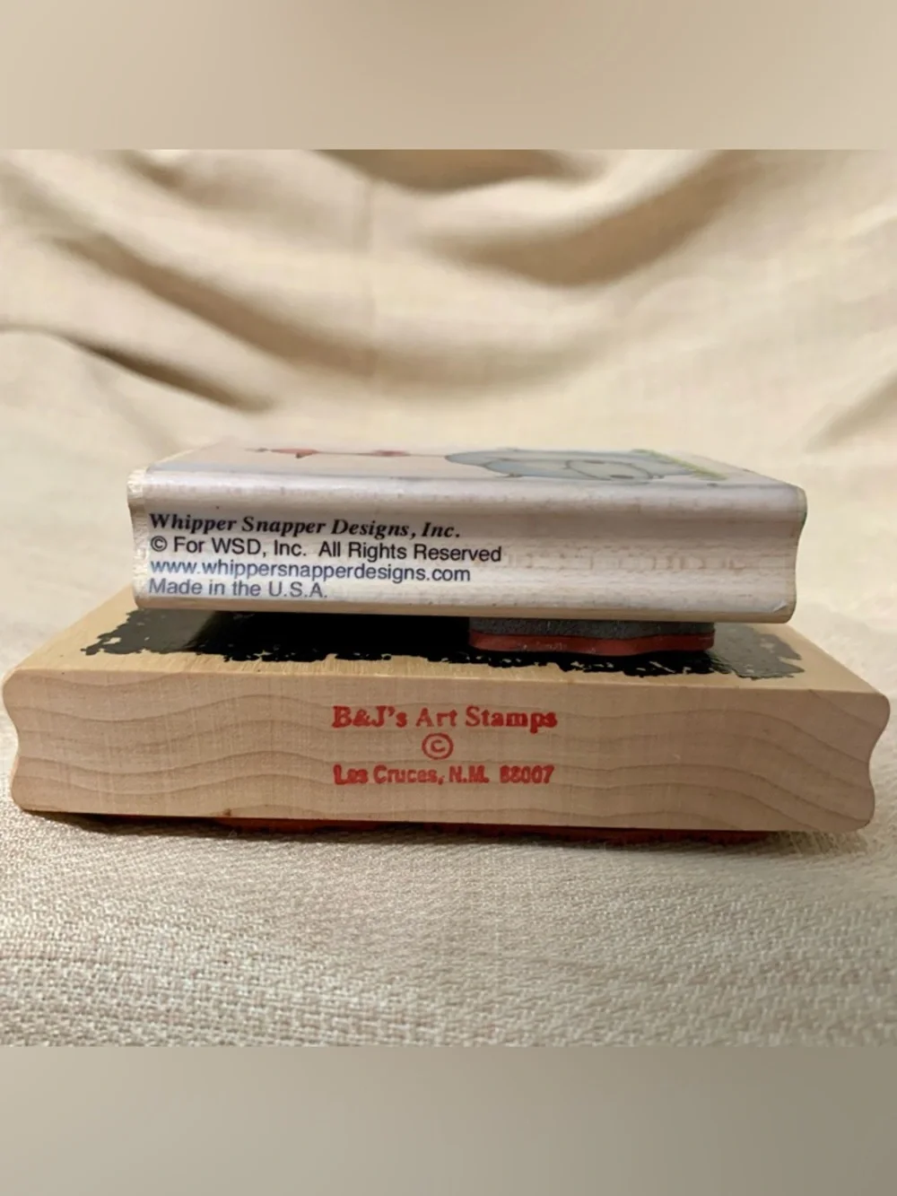 🦛Wooden Rubber Stamp Bundle (2) Whipper Snapper & B&J’s Art Stamps
